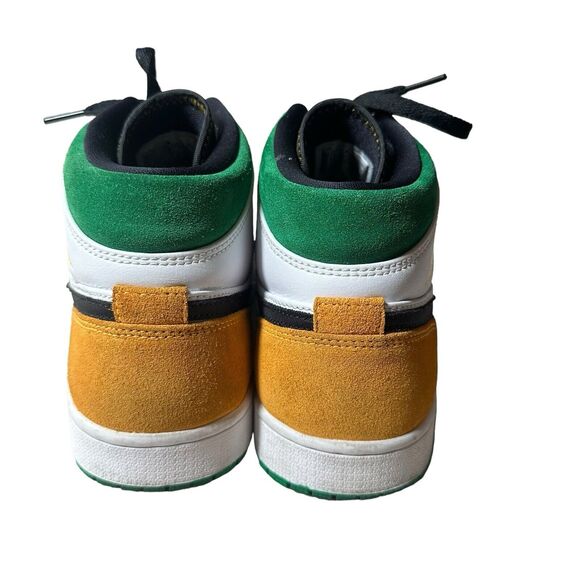 Nike Men’s Air Jordan 1 Mid SE Shoes Oakland Lucky Green Yellow 852542101 - Picture 4 of 7